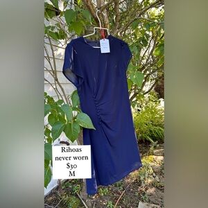 NEVER WORN Blue Rihoas Mini Short Sleeve Dress M